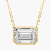 Oz Emerald Cut Bezel Lab-Grown Diamond Pendant